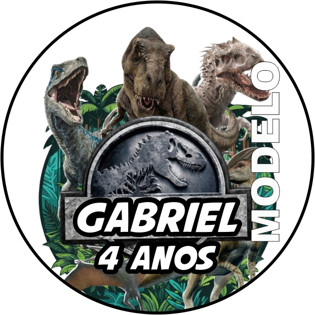 Adesivos Personalizados (4cm a 9cm) Tema Dinossauro Jurassic Park Ideal para Lembrancinhas, festas