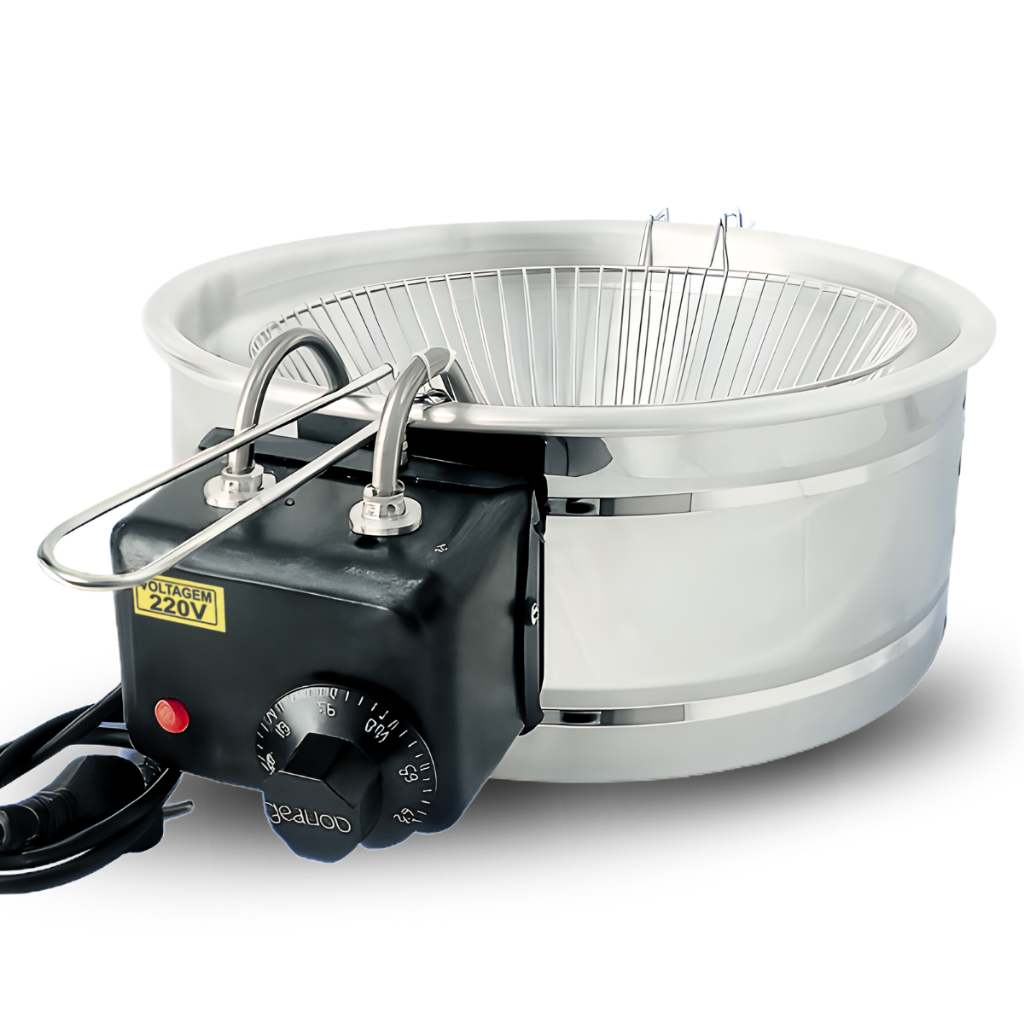 Fritadeira Eletrica a Óleo Tacho 5L e 7L Inox Industrial c/Termostato Fritador Batata 110v e 220v em Oferta na Shopee