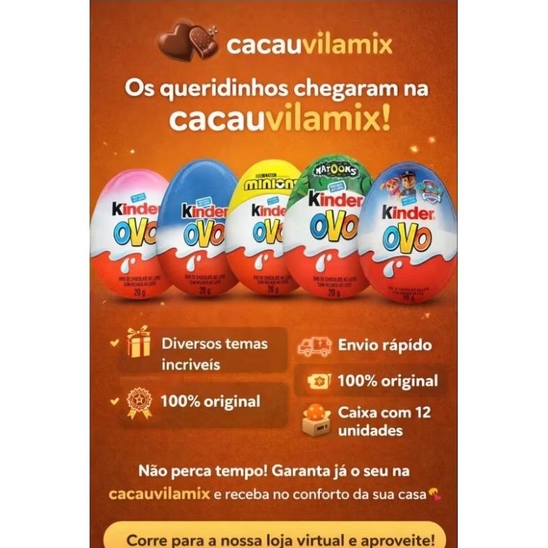 Kinder Ovo 20g. - Caixa c/12 Unidades em Oferta na Shopee