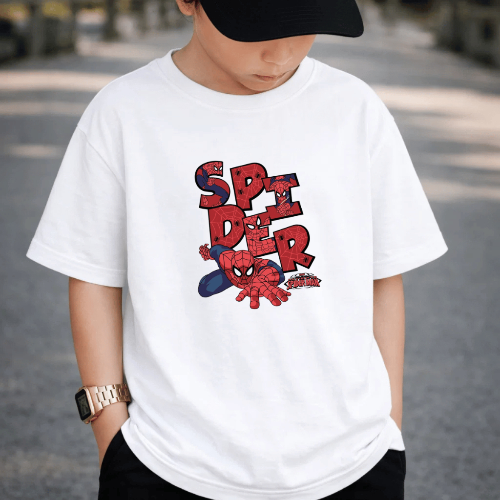 Camiseta Infantil e Juvenil 100% Algodão Premium Criança Personalizada Unissex Blusa Camisa Spider