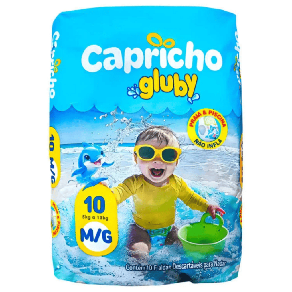 Fralda Para Nadar Capricho M/G 5 a 13kg – Fralda Piscina Bebê, Não Incha na Água