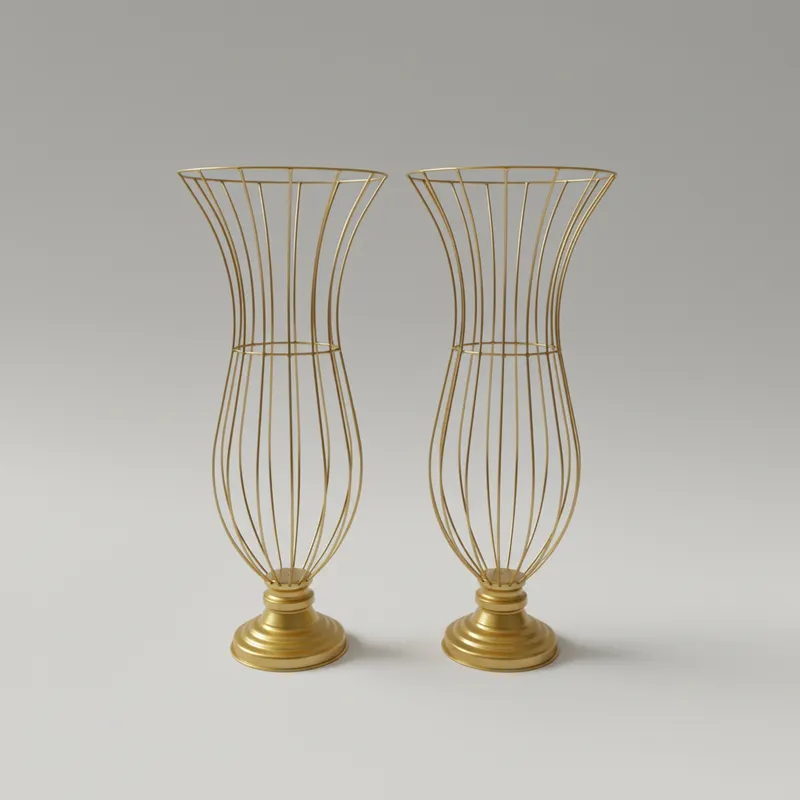 Kit 2 Vasos Armação Luxo Para Pedrarias Ou Pérolas Festa Casamentos Ânfora Luxo 60cm