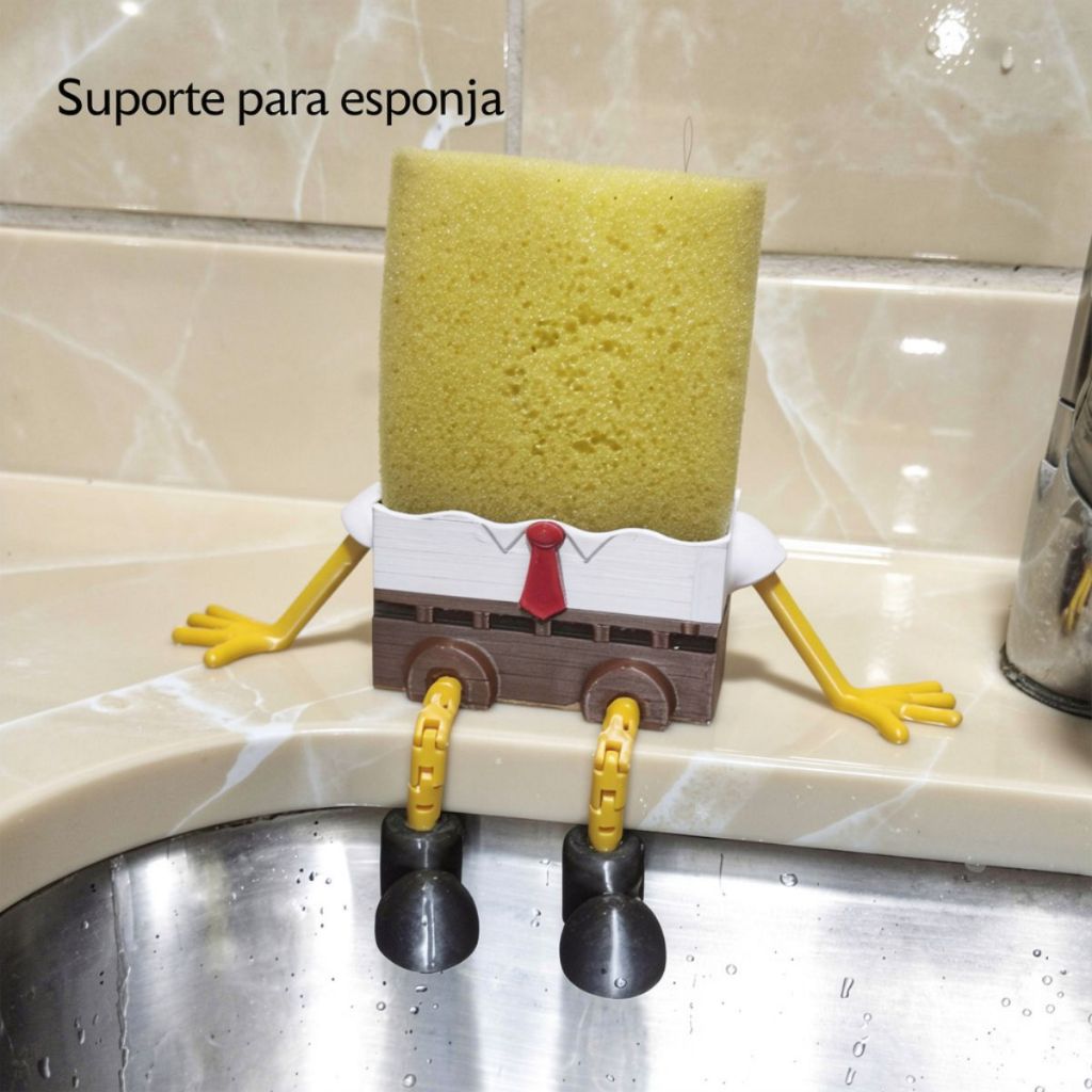 Suporte Bob Esponja > Porta esponja > Pia de Cozinha Divertida > Escorredor > Decoração de cozinha > Organizador de pia