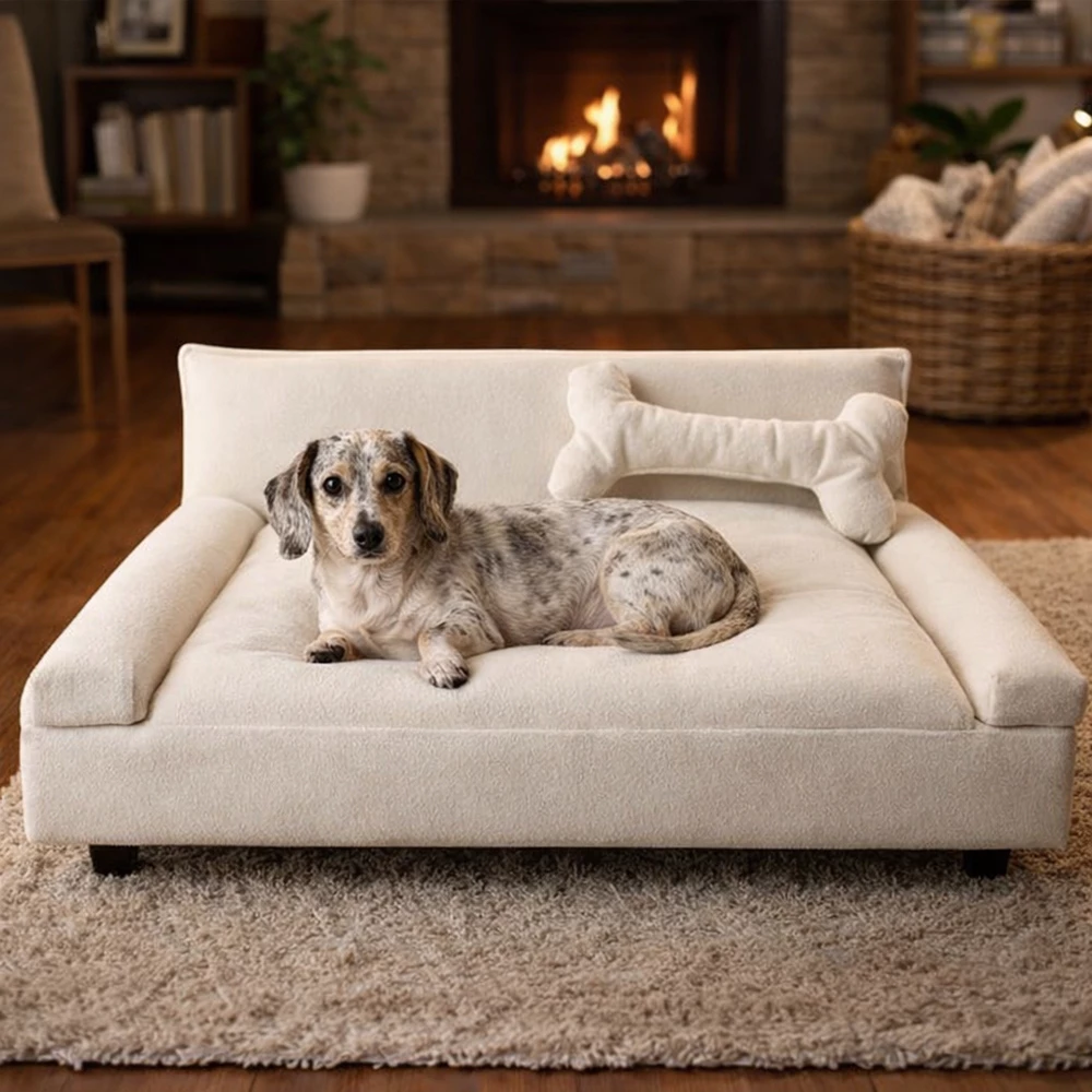 Sofá para Cachorro Porte Pequeno e Médio - Poltrona para Pet - Cama Caminha para Cachorro Gato Animais Veludo
