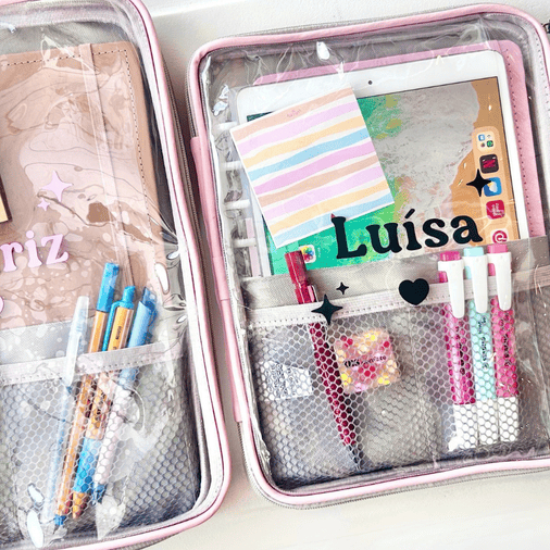 Pasta Case Personalizada com Nome | M e G Macbook iPad Caderno Transparente em Oferta na Shopee