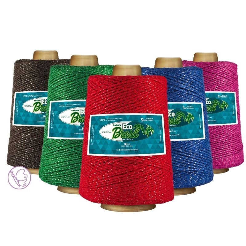 Barbante Eco Brasil com Brilho Metálico 6 Fios 400 m em Oferta na Shopee
