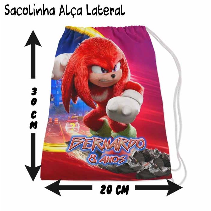 Kit Mochilinha Sacolinha Mochila Saco Sacochila Saquinho Lembrancinha Brinde Aniversario Personalizadas Sonic