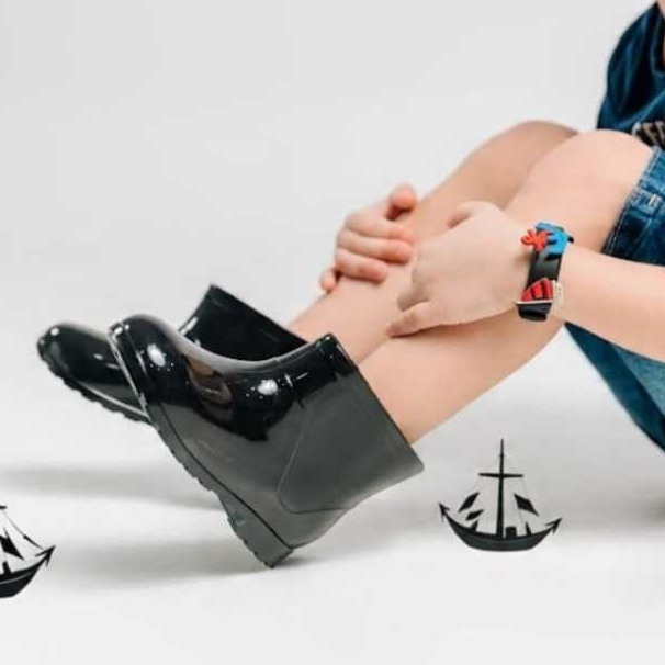Galocha Infantil R Bota de Chuva Marinheiro para Menino Impermeável Masculino Antiderrapante Confortável e Resistente