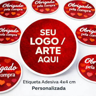 Adesivos Personalizados 4X4 cm - Etiquetas - Rótulos em Oferta na Shopee