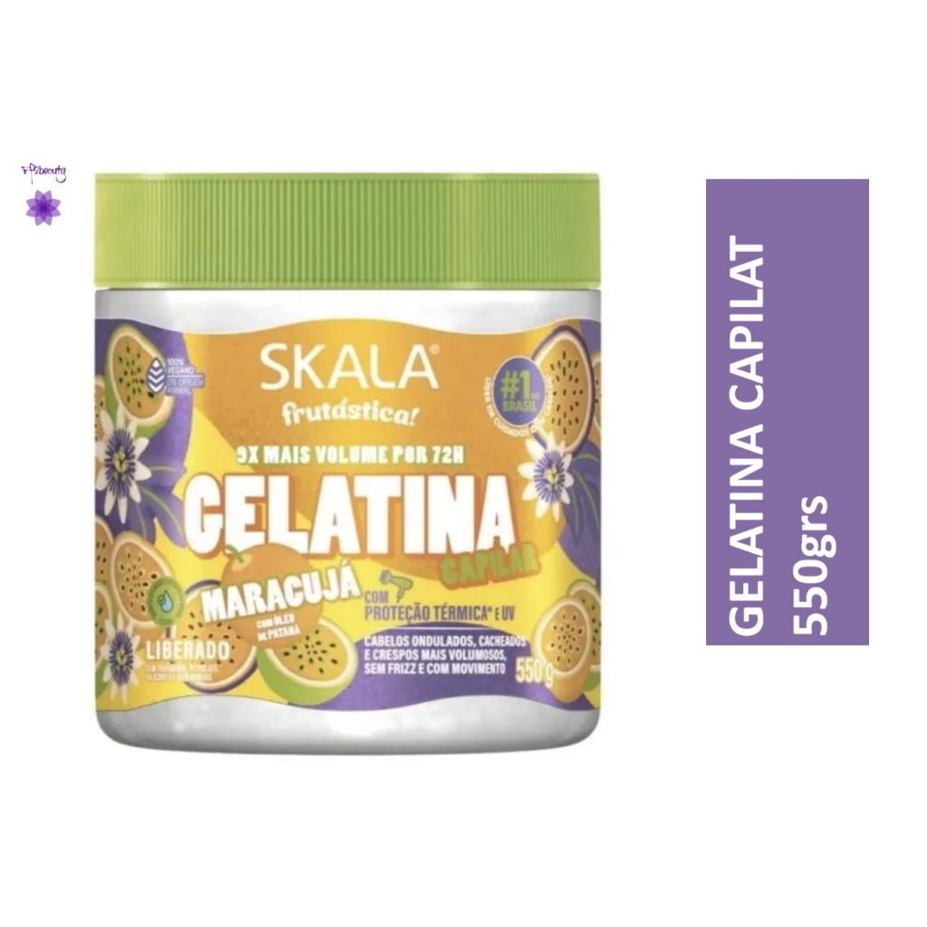 Gelatina Capilar Skala Frutastica Maracujá 550gr em Oferta na Shopee