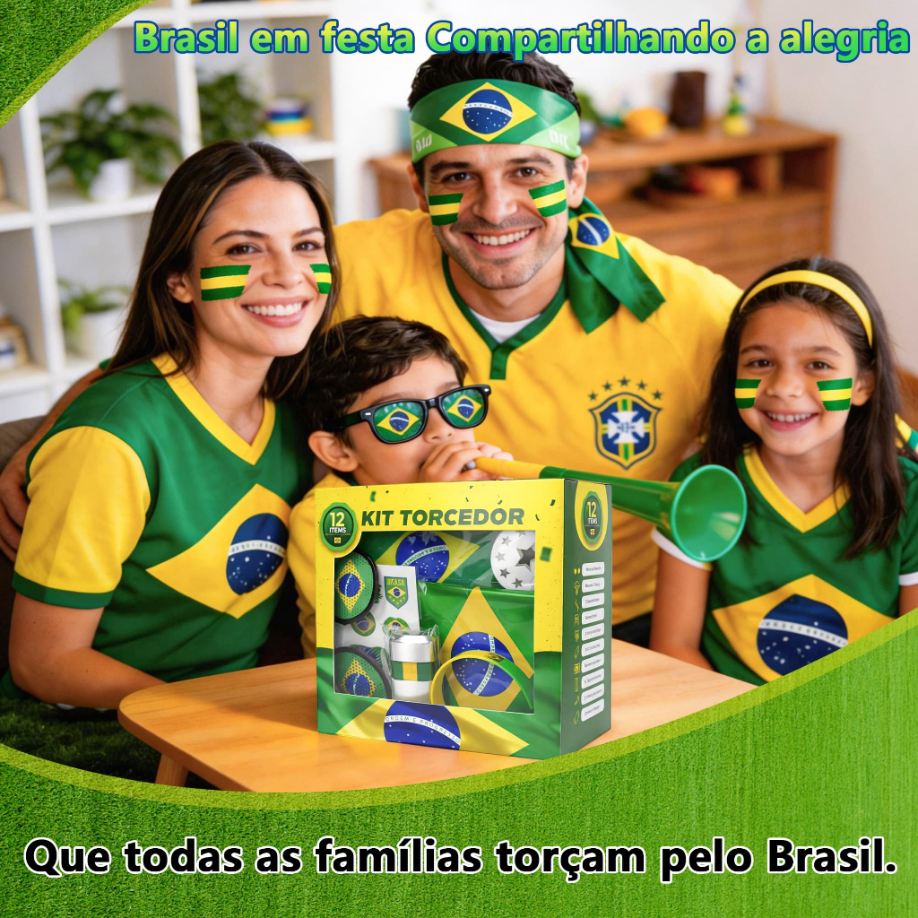 Kit Torcedor Brasil 2026 - Copa do Mundo