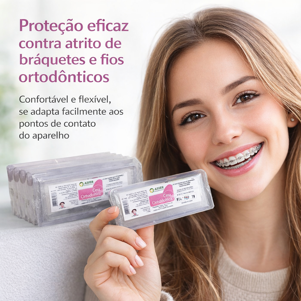 Cera Ortodôntica de Proteção para Aparelho Ortodôntico com 20 Unidades Asfer