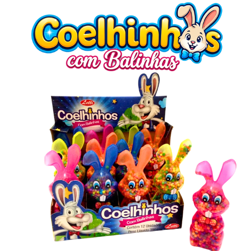 Kit 24 Lembrancinhas  De  Pascoa Brinquedo  Coelhinho com Balinhas Adocicadas - LETTI em Oferta na Shopee