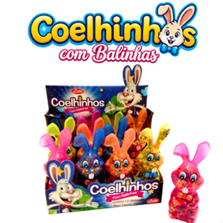 Kit 24 Lembrancinhas  De  Pascoa Brinquedo  Coelhinho com Balinhas Adocicadas - LETTI em Oferta na Shopee
