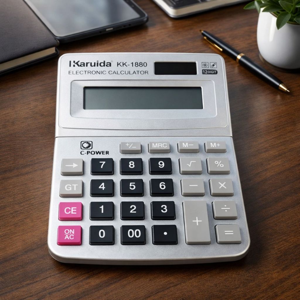 Calculadora De Mesa Comercial Escritório Display 12 Digitos KK-1880