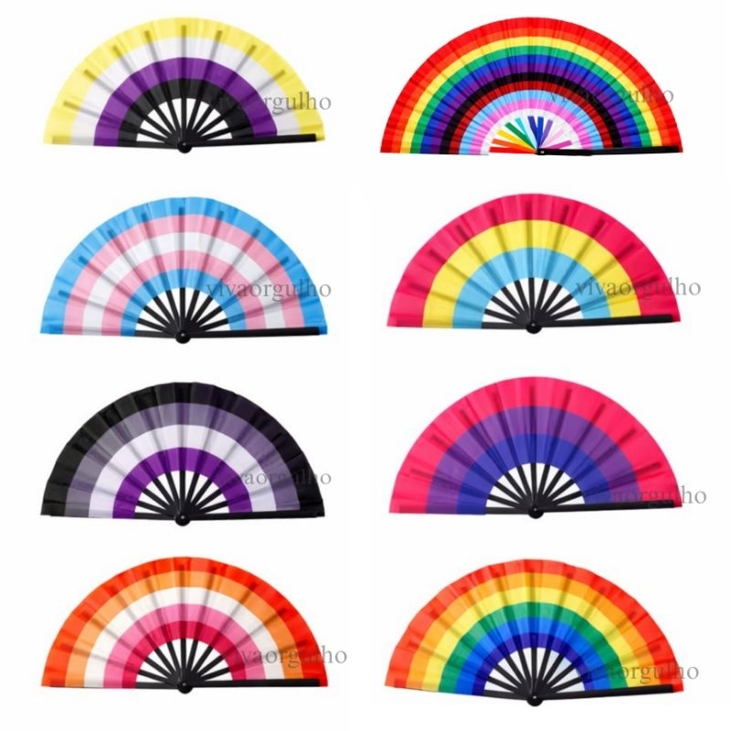 leque grande lgbt bissexual lésbica sunset transexual não binário pansexual assexual progressista festa carnaval em Oferta na Shopee