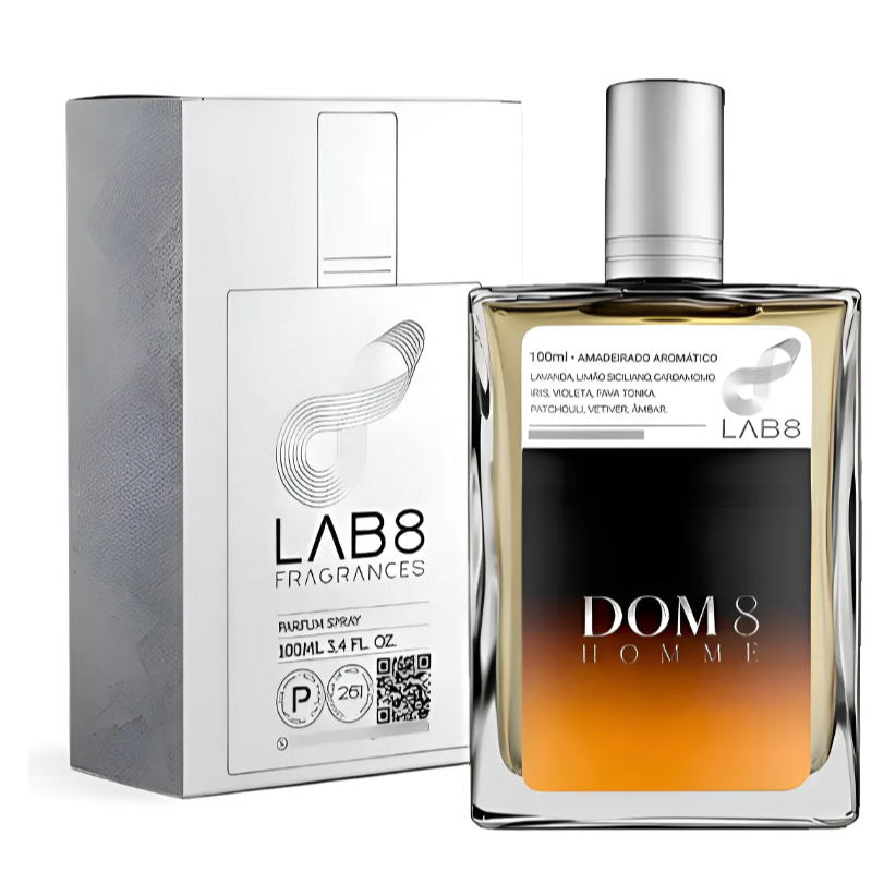 Perfume Masculino Dom 8 Homme LAB8 Eau de Parfum 100ml – Oriental Amadeirado, Elegante e Autêntico
