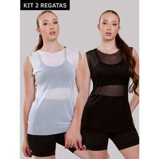 Kit 2 Blusas de Tule Academia Fitness Academia 11053 em Oferta na Shopee