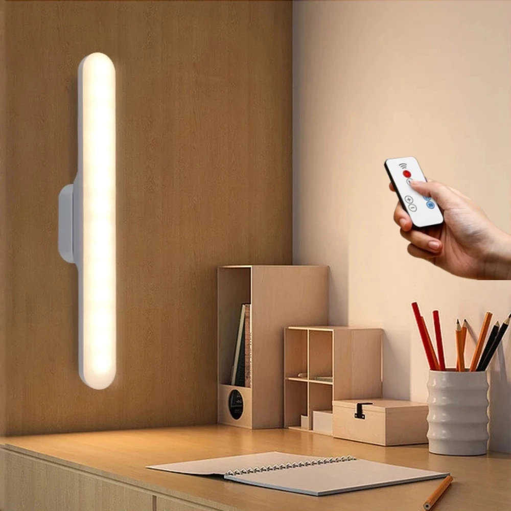 Luminária De Mesa LED Magnética Recarregável | Faixa De Luz Sem Fio Com 3 Cores E Controle Remoto em Oferta na Shopee