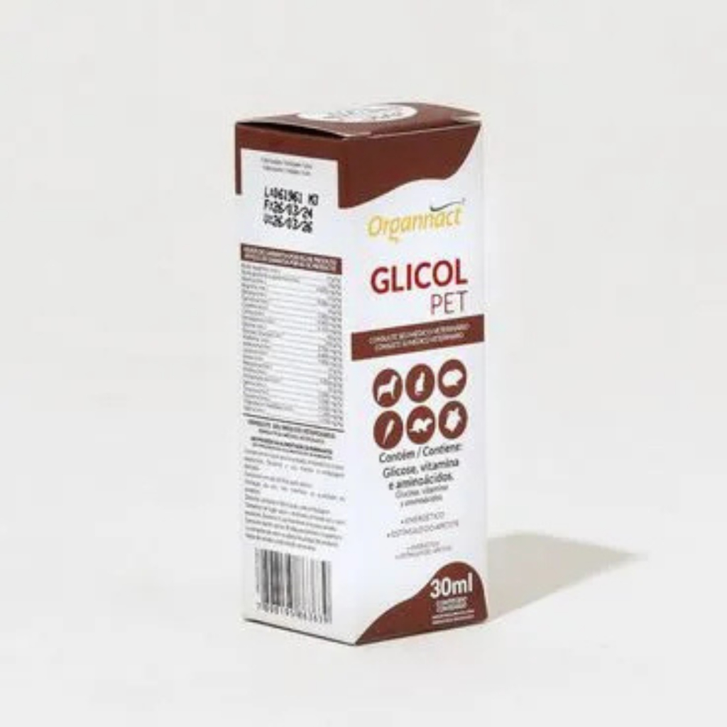 Organnact Glicol Pet 30ml – Reforço Energético para Animais
