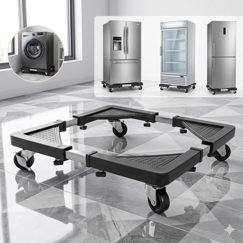 Suporte De Aluminio Para Geladeira Fogão E Máquina De Lavar Base Carrinho