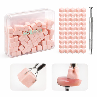Kit Esfumado para Unhas Aplicador em Metal + 50 Mini Esponjas Descartável Nail Art Unhas em Gel em Oferta na Shopee