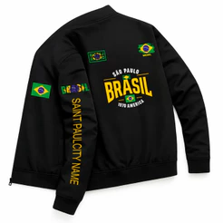 Jaqueta Bomber Masculina Esportiva Gym Desing Brasil South America Minimalista Copa Inspiração