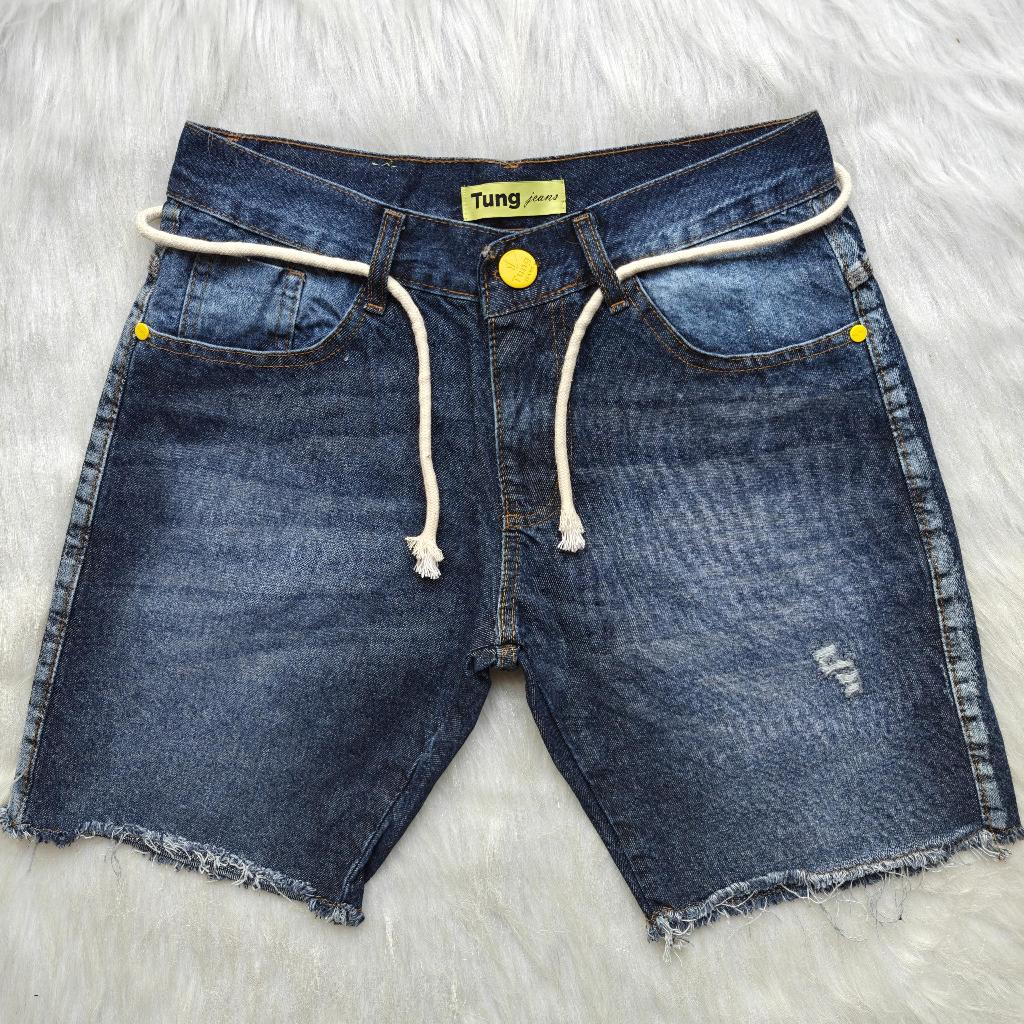Bermuda short jogador masculinos rasgados lazer casual moderno e versátil azul cinza escuro