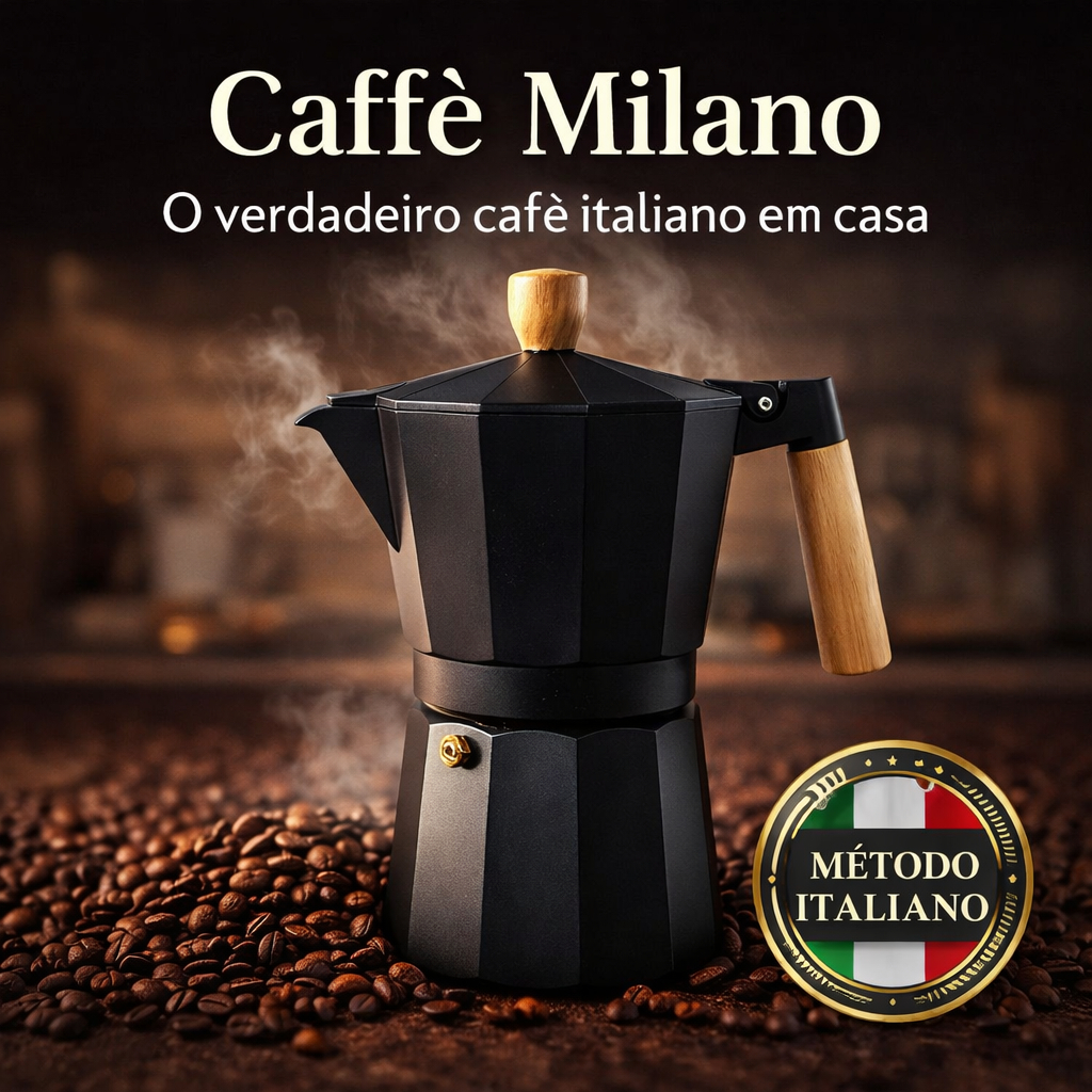 Cafeteira Italiana Milao 6 Porcoes 300ml Cafeteira Aluminum Tradicional Preparo Pequeno