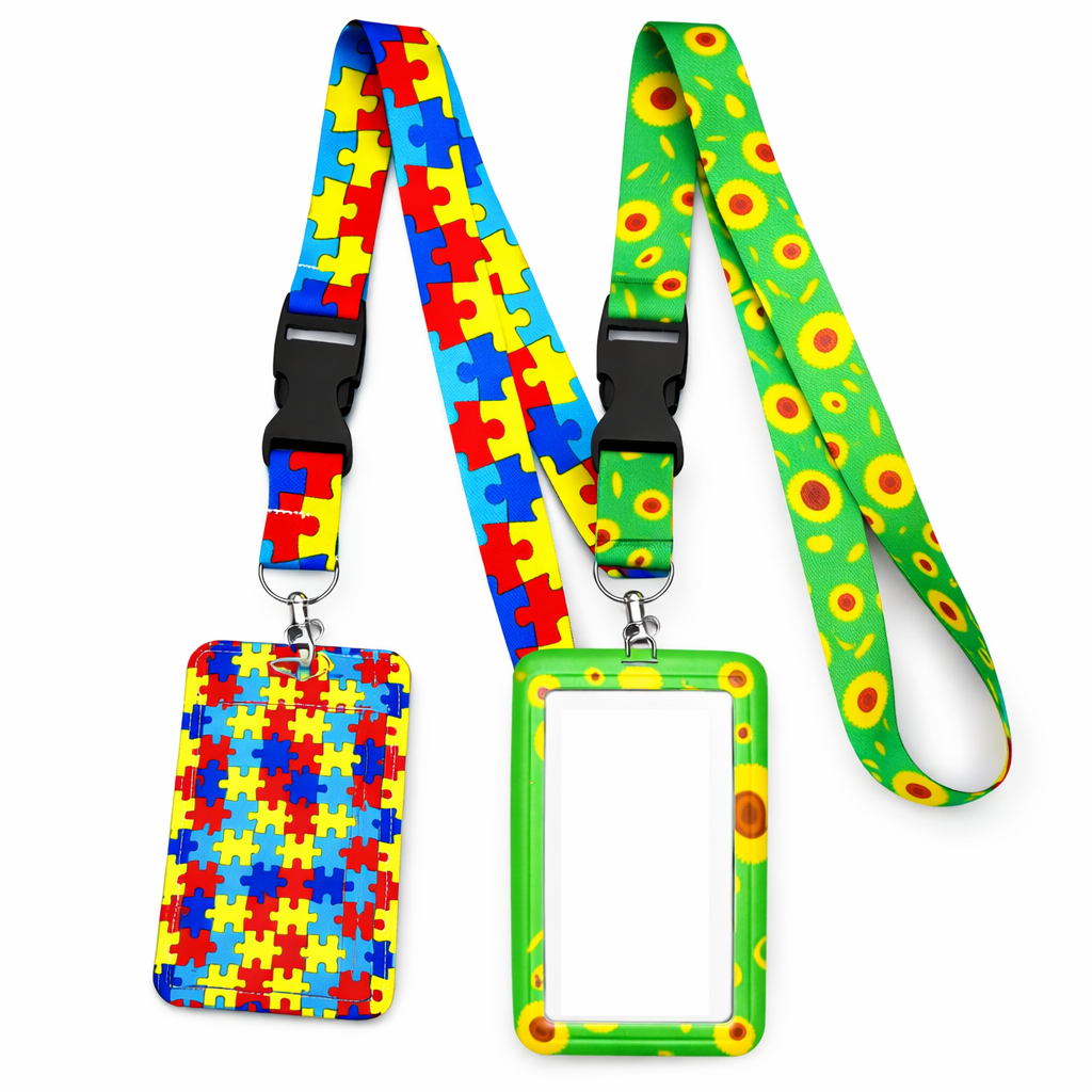 Cordão Autismo e deficiências ocultas TEA PCD com Porta Crachá Estampado Quebra-Cabeça Inclusão em Oferta na Shopee