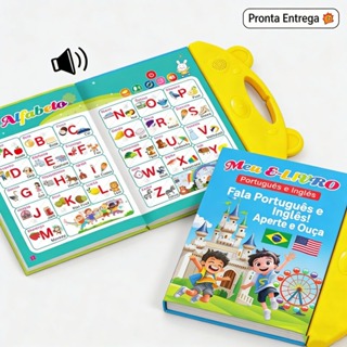 Livro Infantil Interativo Com Som Bilíngue Português Inglês Educativo Brinquedo Pedagógico Presente Infantil em Oferta na Shopee