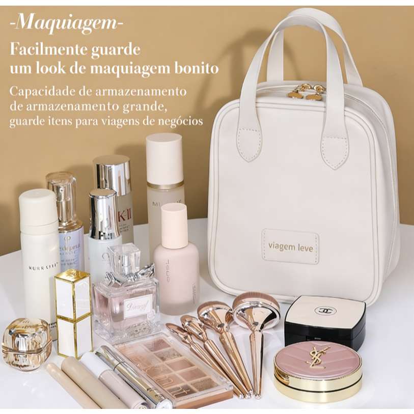 Bolsa de Cosméticos Necessaire Organizadora Impermeável e Portátil para o Dia a Dia em Oferta na Shopee