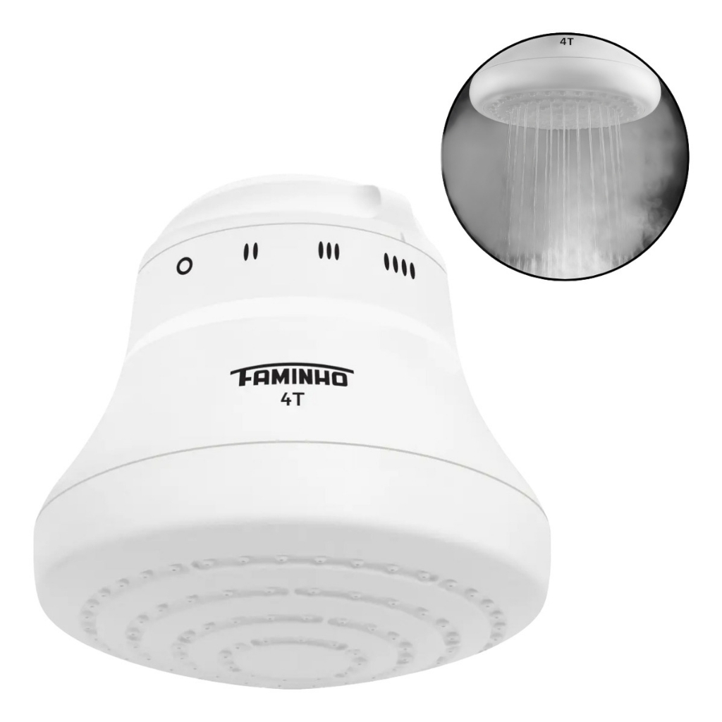 Chuveiro Elétrico Fame 4 Temperaturas 220V 6800w Parede Branco