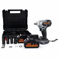 Chave de Impacto 18V Brushless 300Nm 2 Baterias Kit Soquetes Maleta Bivolt Pró Euro