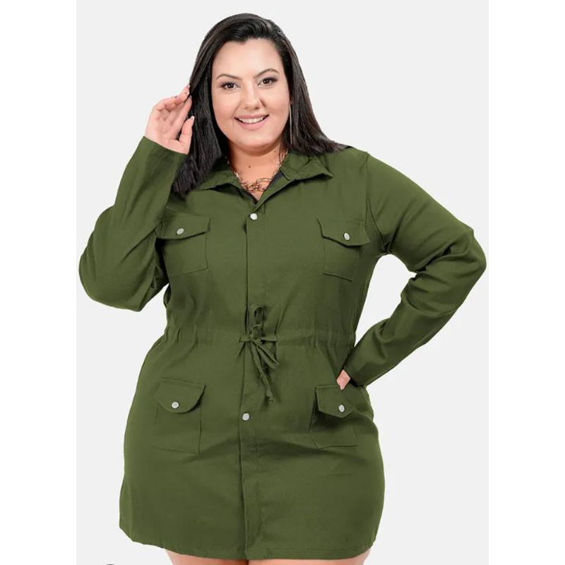 jaqueta parka plus zize femenina em Oferta na Shopee