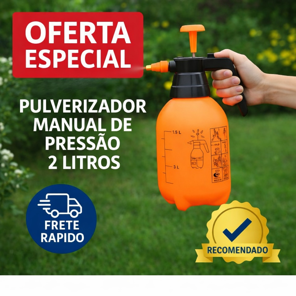 Pulverizador Manual de Pressão – 2 Litros | Ideal para Jardinagem, lavar carro, Limpeza em geral. em Oferta na Shopee