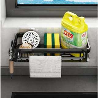 KIT Suporte Organizador De Cozinha com Gancho Prateleira Sem Furo Escorredor Porta Detergente em Oferta na Shopee