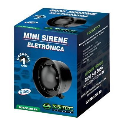 Mini Sirene Automotiva Sistec AM9 – 6 Tons de Potência e Segurança