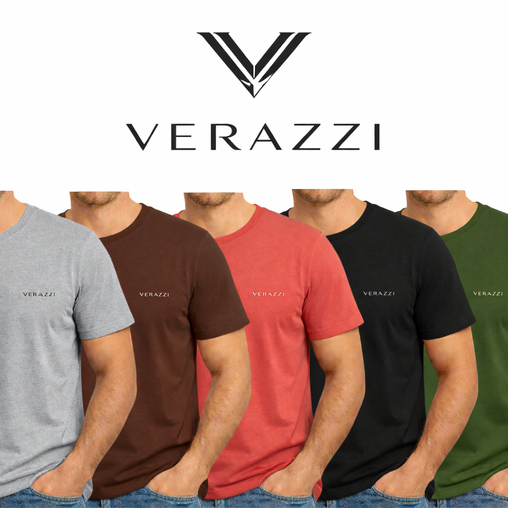 Kit 4 Camisetas Verazzi Premium Masculina 100% Algodão Moderna Casual Lisa em Oferta na Shopee