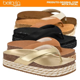 Tamanco Feminino Beira Rio Flatform Papete Dedo Confortável em Oferta na Shopee