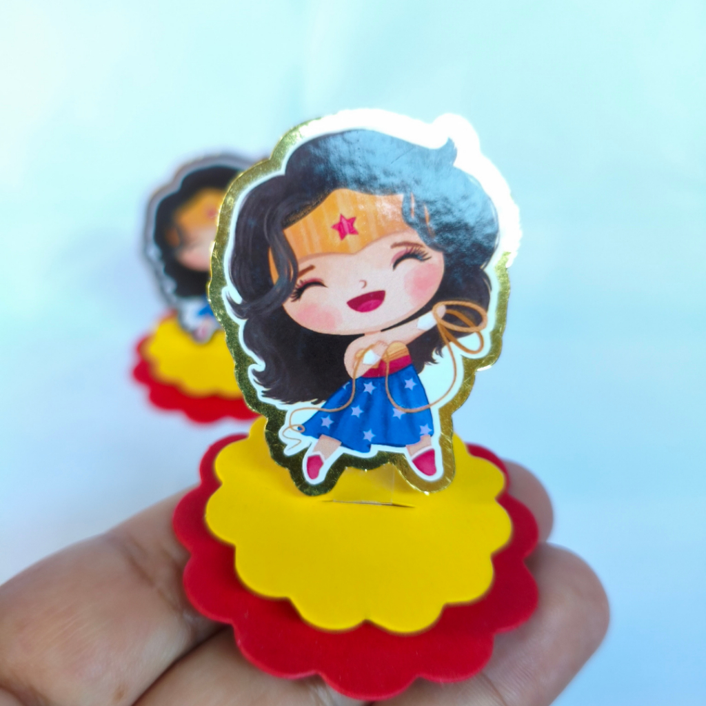 Tags Aplique 3D MULHER MARAVILHA CUT - Lembrancinhas, Apliques em pra caixinhas, cofrinhos, Nutella entre outros