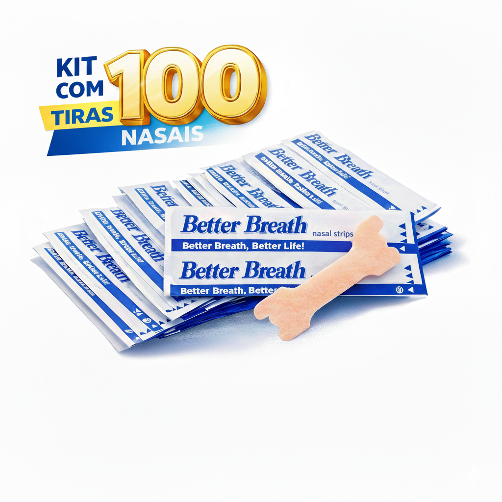 100 Adesivos Dilatador Nasal Anti Ronco Respire Melhor Kit 100 UNIDADES Adesivo Antironco Tiras Nasais