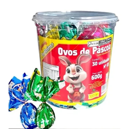 Kit Pote Grande C/30 Ovinhos 20g Cada Sabor Chocolate Ki Kakau 600g Pascoa Lembrançinhas em Oferta na Shopee