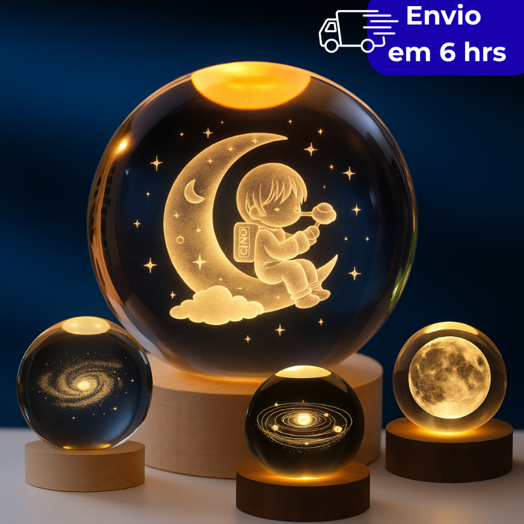 Luminária decorativa para quarto aconchegante Luminaria de mesa Bola de Cristal Decoração Globo Terrestre  Luxo em Oferta na Shopee