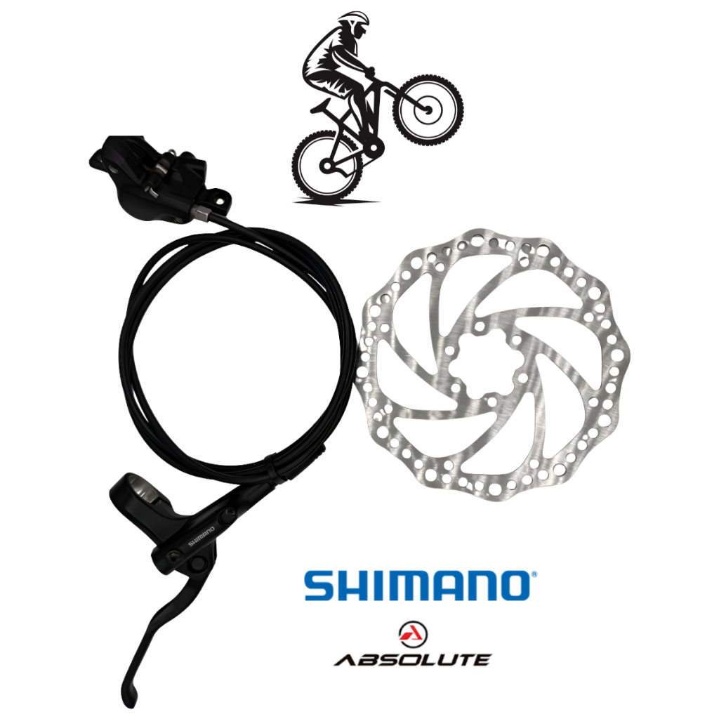 Kit de Grau bicicleta Freio á disco hidráulico MT 200 Shimano original + Disco 160mm Absolute