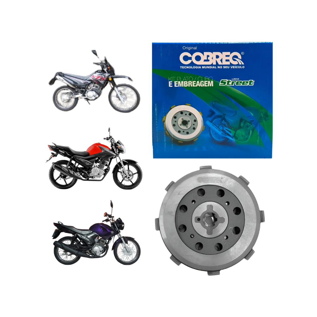 Kit Embreagem Ybr Xtz Factor 125  2008 2009 2010 2011 2012 2013 2014 2015 2016 2017 2018 Cobreq