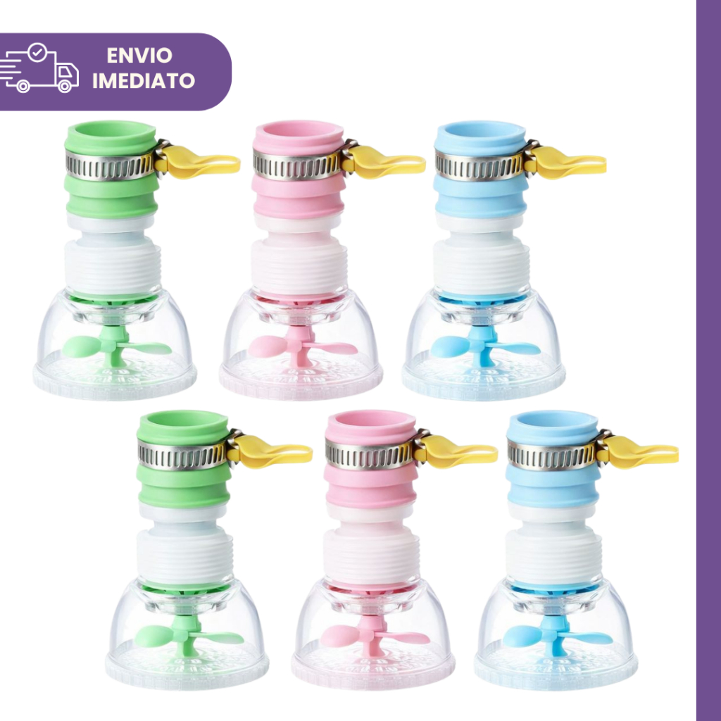 Jogo 6 ou 3 pçs Bico extensor Giratório 360° Resistencia e Durabilidade Cozinha Chuveirinho