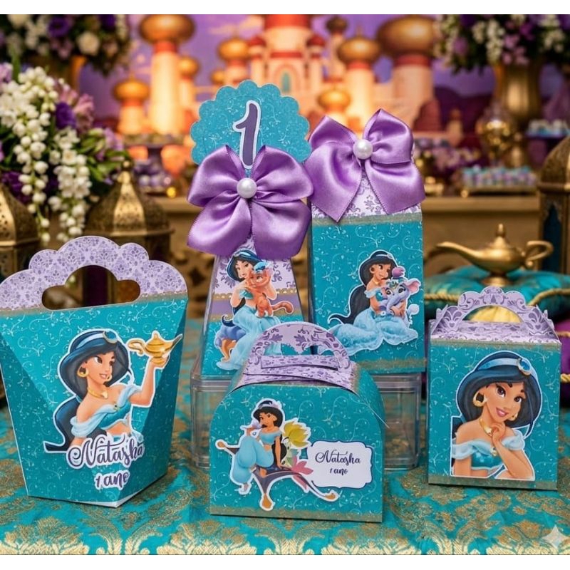 Kit Festa Princesa Jasmine  Menina Lembrancinhas Mimos para Festa
