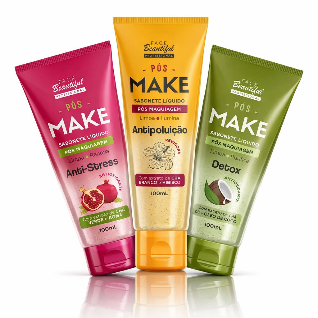 Sabonete Líquido Pós Make Limpa Renova Ilumina e Purifica Face Beautiful 100ml