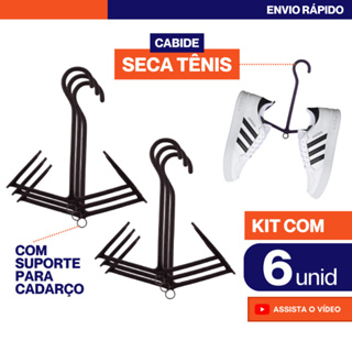 Kit 6 Unidades Varal Seca Tênis Sapato Sapatilha Cabides Para Pendurar em Oferta na Shopee